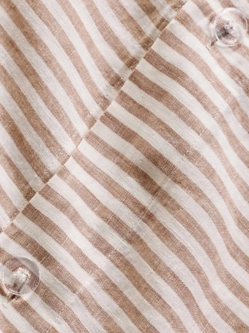 European Linen Stripe Duvet Cover Twin Latte Brown White Stripe